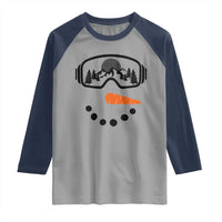 Ski Snowboard Snowman Face Raglan Shirt Goggles Skiing Snow Ski Lover Skier - Wonder Print Shop