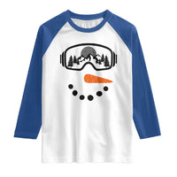 Ski Snowboard Snowman Face Raglan Shirt Goggles Skiing Snow Ski Lover Skier - Wonder Print Shop