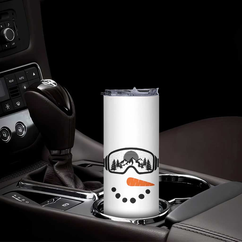 Ski Snowboard Snowman Face Skinny Tumbler Goggles Skiing Snow Ski Lover Skier - Wonder Print Shop