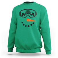 Ski Snowboard Snowman Face Sweatshirt Goggles Skiing Snow Ski Lover Skier - Wonder Print Shop