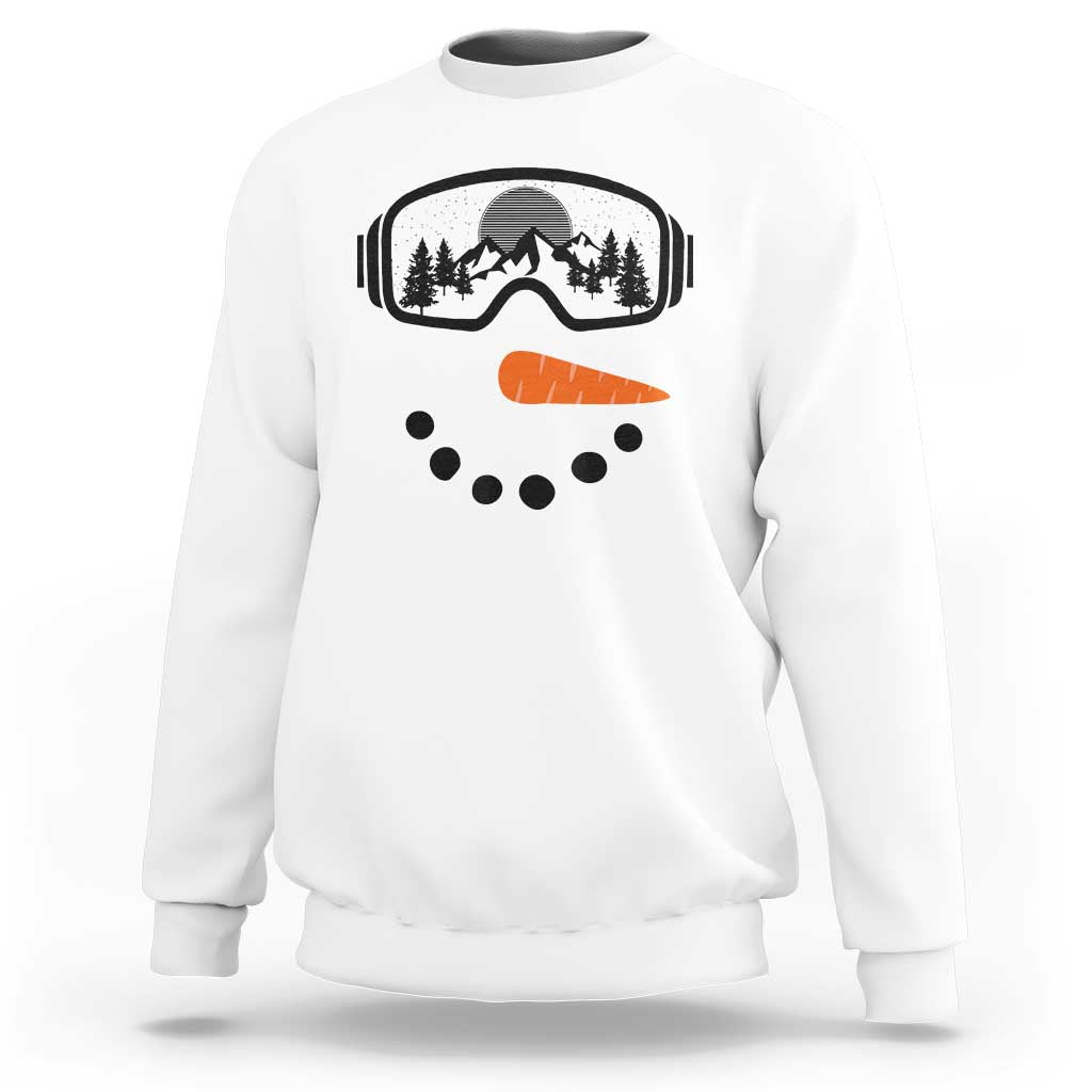 Ski Snowboard Snowman Face Sweatshirt Goggles Skiing Snow Ski Lover Skier - Wonder Print Shop