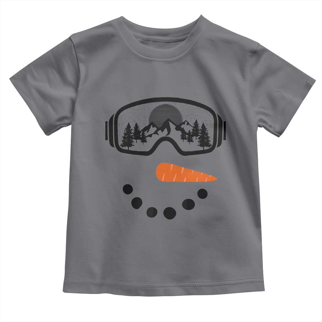 Ski Snowboard Snowman Face Toddler T Shirt Goggles Skiing Snow Ski Lover Skier - Wonder Print Shop