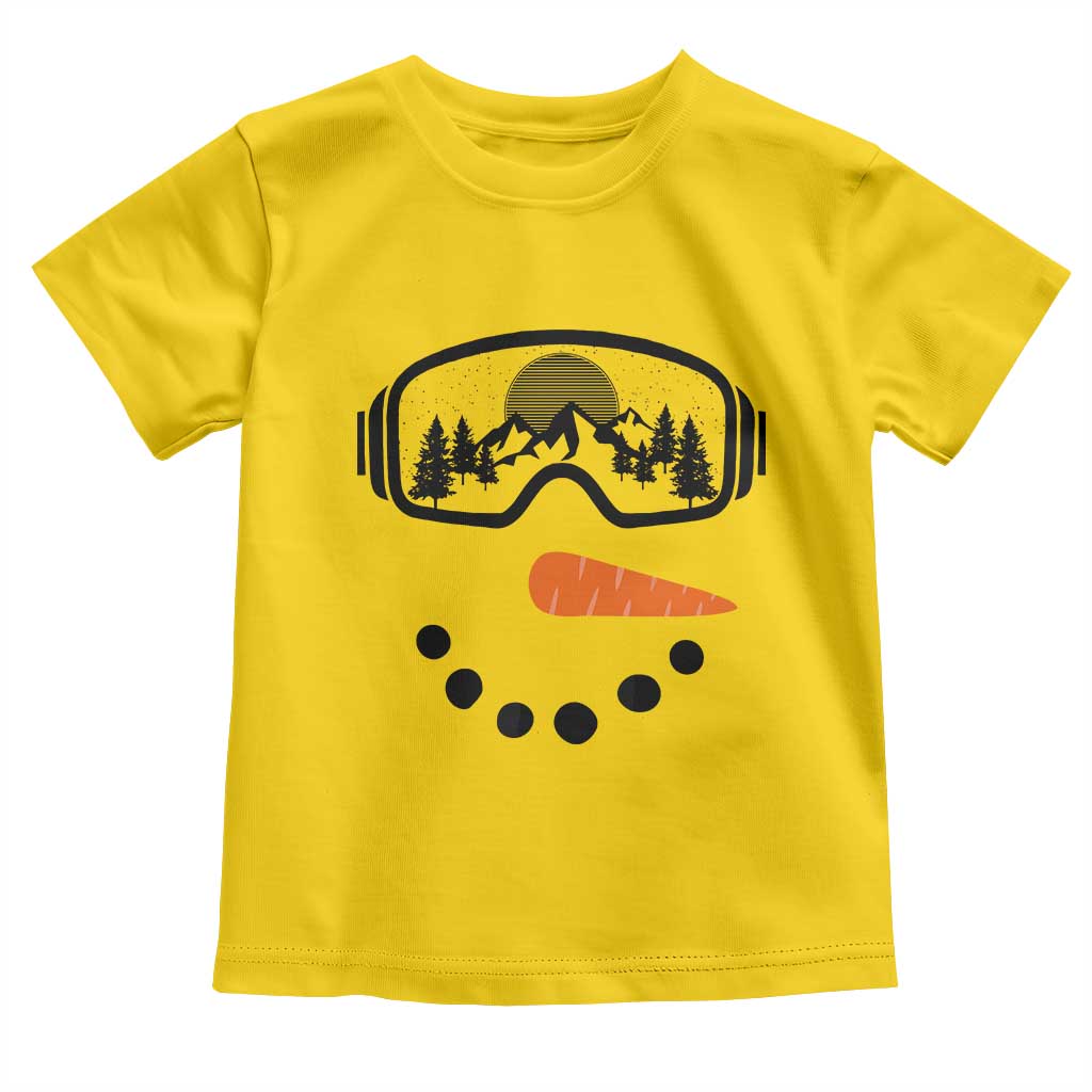 Ski Snowboard Snowman Face Toddler T Shirt Goggles Skiing Snow Ski Lover Skier - Wonder Print Shop