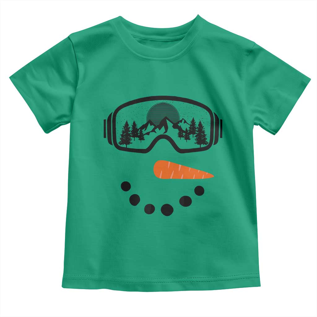 Ski Snowboard Snowman Face Toddler T Shirt Goggles Skiing Snow Ski Lover Skier - Wonder Print Shop