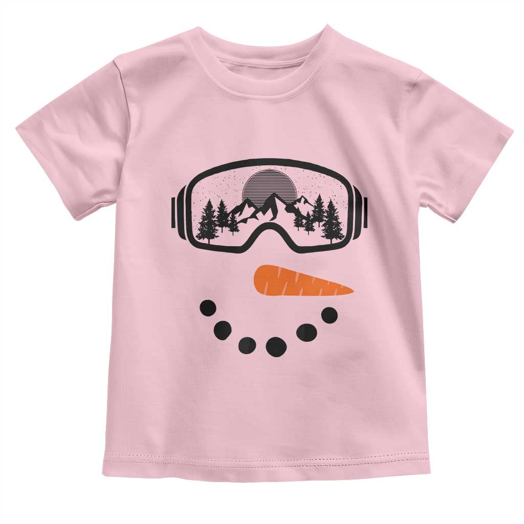 Ski Snowboard Snowman Face Toddler T Shirt Goggles Skiing Snow Ski Lover Skier - Wonder Print Shop
