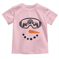 Ski Snowboard Snowman Face Toddler T Shirt Goggles Skiing Snow Ski Lover Skier - Wonder Print Shop