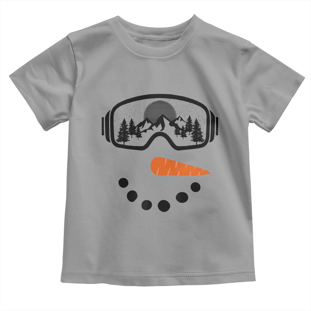Ski Snowboard Snowman Face Toddler T Shirt Goggles Skiing Snow Ski Lover Skier - Wonder Print Shop