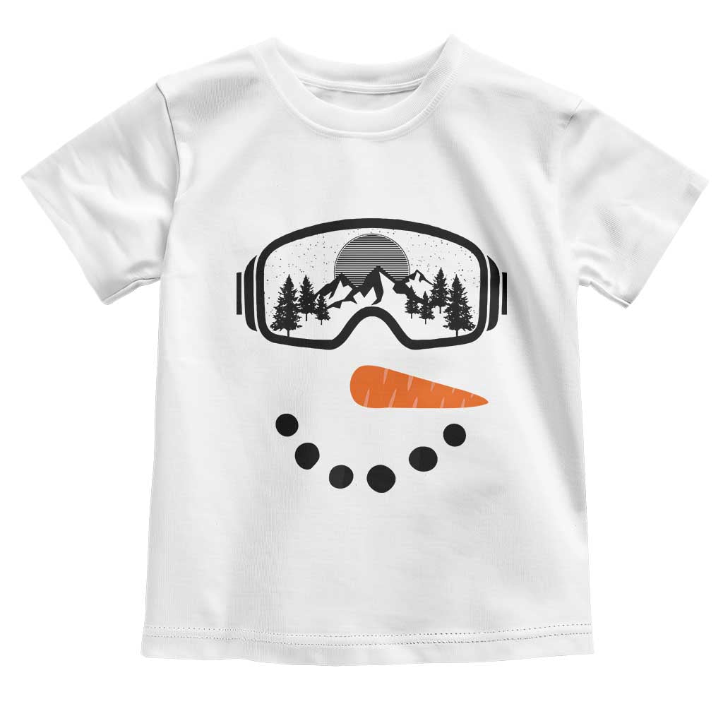 Ski Snowboard Snowman Face Toddler T Shirt Goggles Skiing Snow Ski Lover Skier - Wonder Print Shop