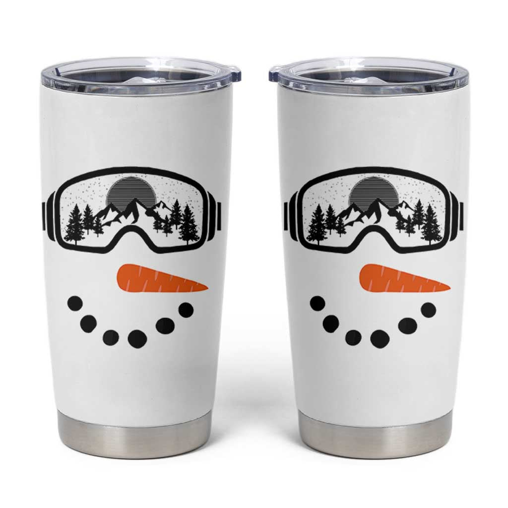 Ski Snowboard Snowman Face Tumbler Cup Goggles Skiing Snow Ski Lover Skier - Wonder Print Shop