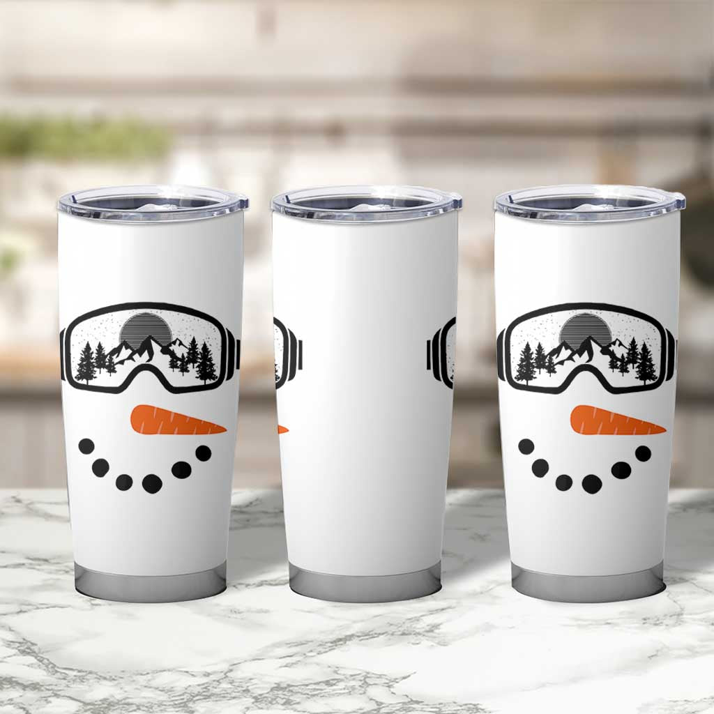 Ski Snowboard Snowman Face Tumbler Cup Goggles Skiing Snow Ski Lover Skier - Wonder Print Shop