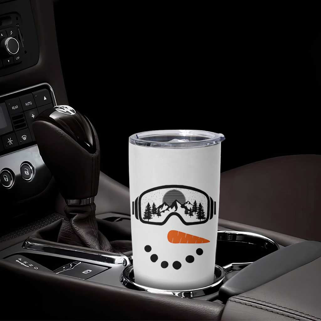 Ski Snowboard Snowman Face Tumbler Cup Goggles Skiing Snow Ski Lover Skier - Wonder Print Shop
