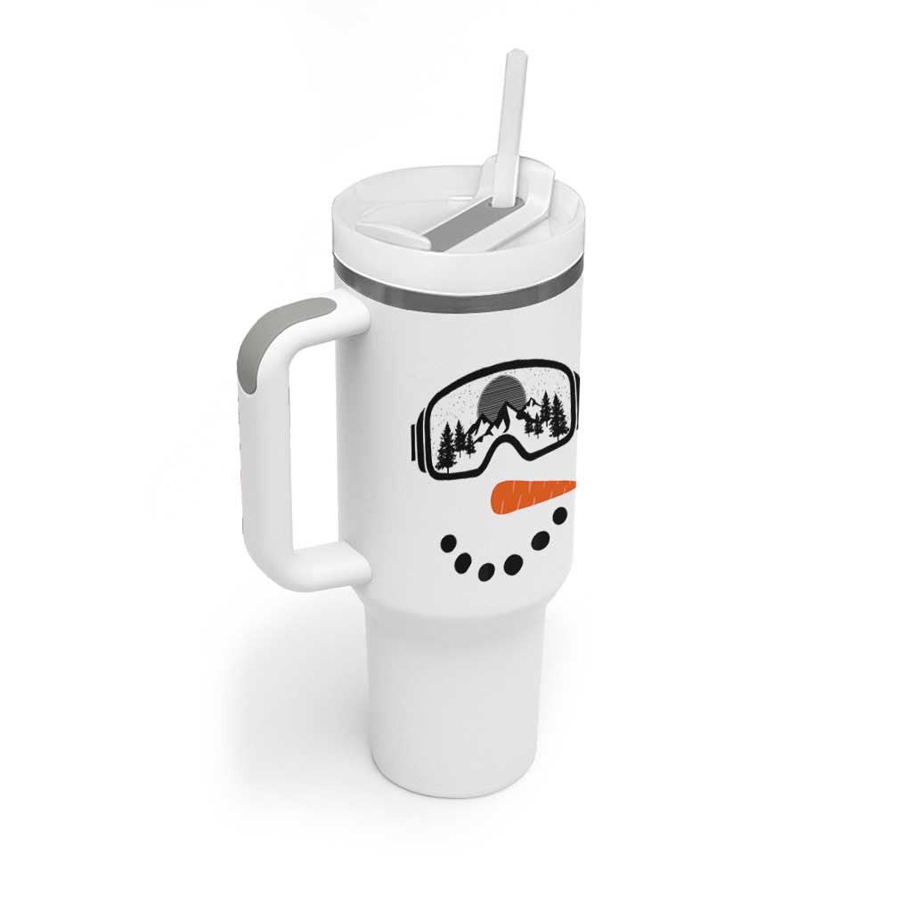 Ski Snowboard Snowman Face Tumbler With Handle Goggles Skiing Snow Ski Lover Skier - Wonder Print Shop