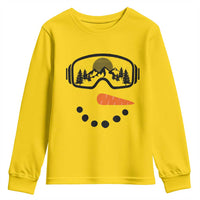 Ski Snowboard Snowman Face Youth Sweatshirt Goggles Skiing Snow Ski Lover Skier - Wonder Print Shop