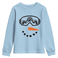Ski Snowboard Snowman Face Youth Sweatshirt Goggles Skiing Snow Ski Lover Skier - Wonder Print Shop