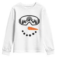 Ski Snowboard Snowman Face Youth Sweatshirt Goggles Skiing Snow Ski Lover Skier - Wonder Print Shop