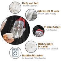 Skiing Santa Face Christmas Throw Blanket Retro Ski Goggles Winter Sports Skiing Gift Snowboard - Wonder Print Shop