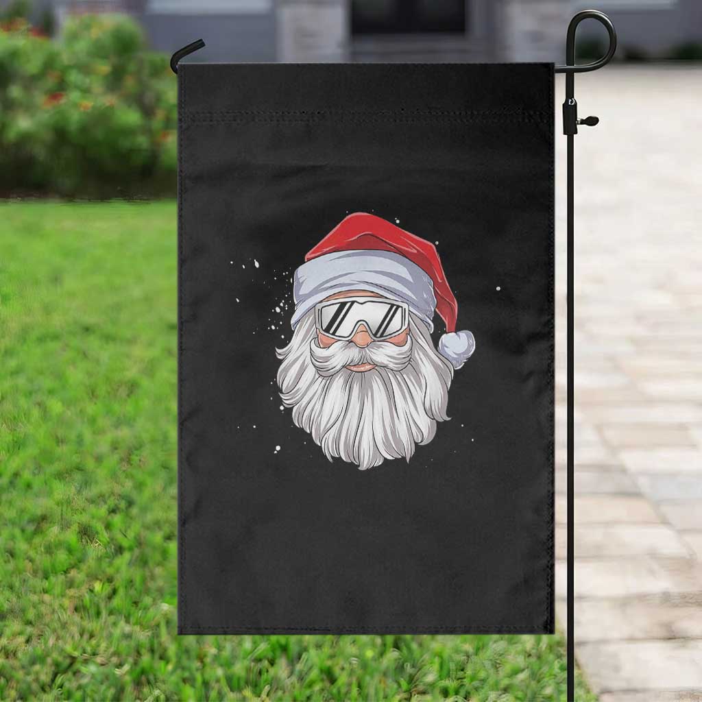 Skiing Santa Face Christmas Garden Flag Retro Ski Goggles Winter Sports Skiing Gift Snowboard - Wonder Print Shop