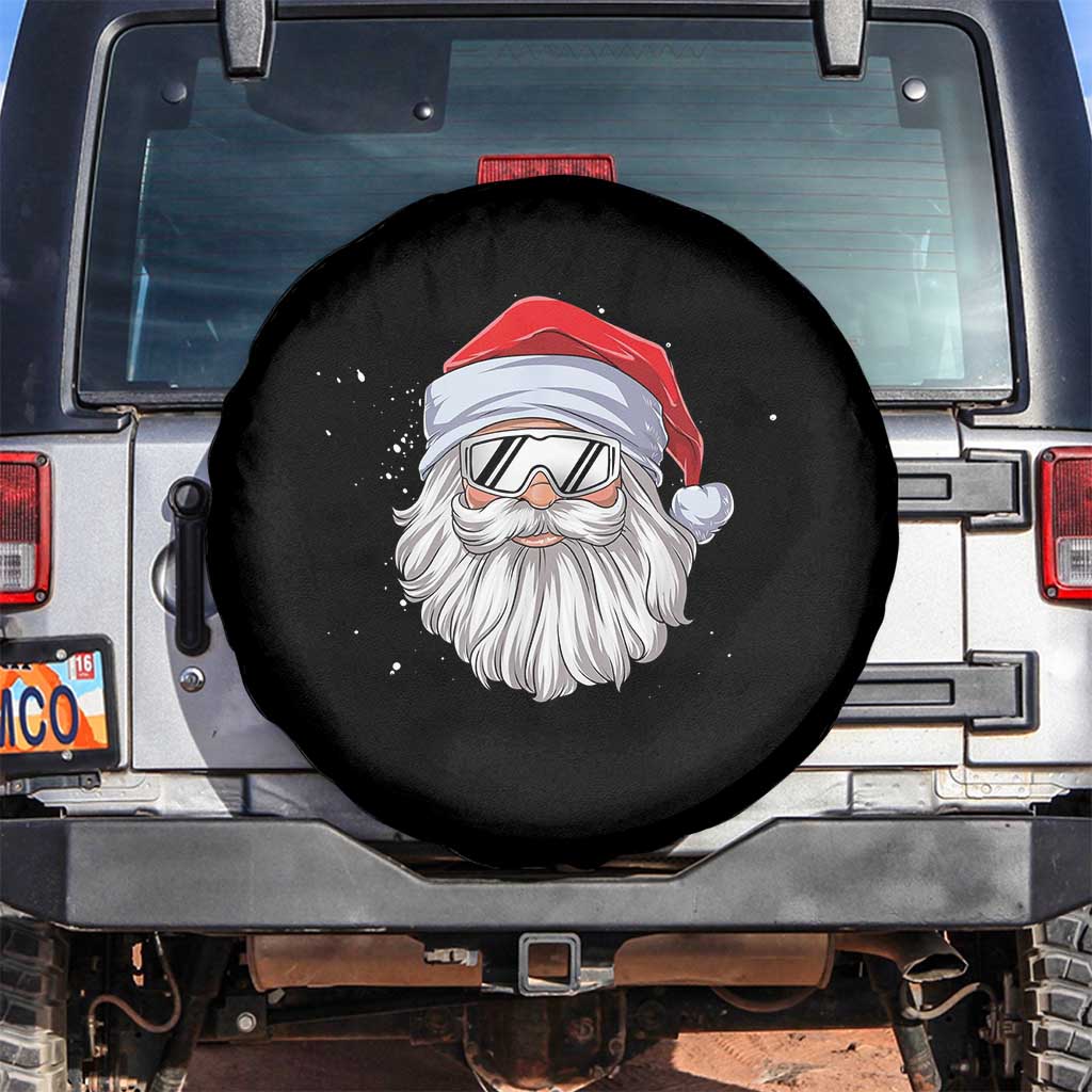 Skiing Santa Face Christmas Spare Tire Cover Retro Ski Goggles Winter Sports Skiing Gift Snowboard - Wonder Print Shop