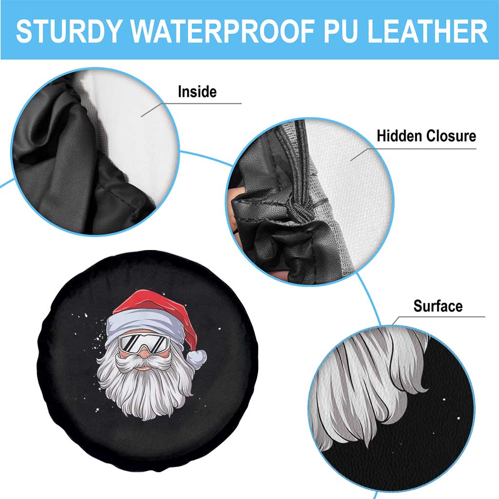 Skiing Santa Face Christmas Spare Tire Cover Retro Ski Goggles Winter Sports Skiing Gift Snowboard - Wonder Print Shop