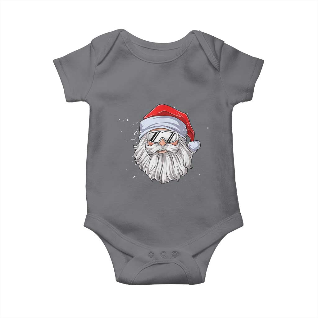 Skiing Santa Face Christmas Baby Onesie Retro Ski Goggles Winter Sports Skiing Gift Snowboard - Wonder Print Shop