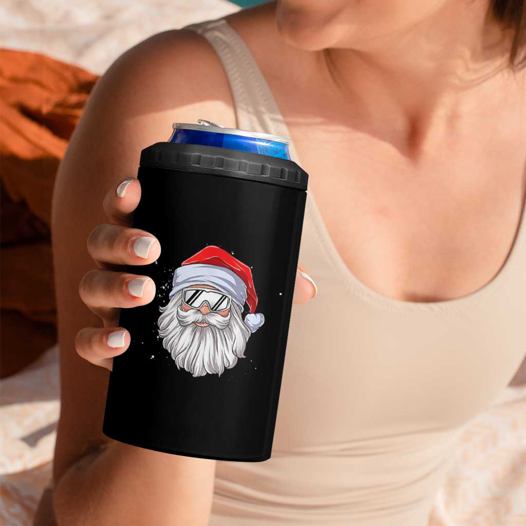 Skiing Santa Face Christmas 4 in 1 Can Cooler Tumbler Retro Ski Goggles Winter Sports Skiing Gift Snowboard - Wonder Print Shop