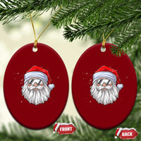 Skiing Santa Face Christmas Ceramic Ornament Retro Ski Goggles Winter Sports Skiing Gift Snowboard - Wonder Print Shop