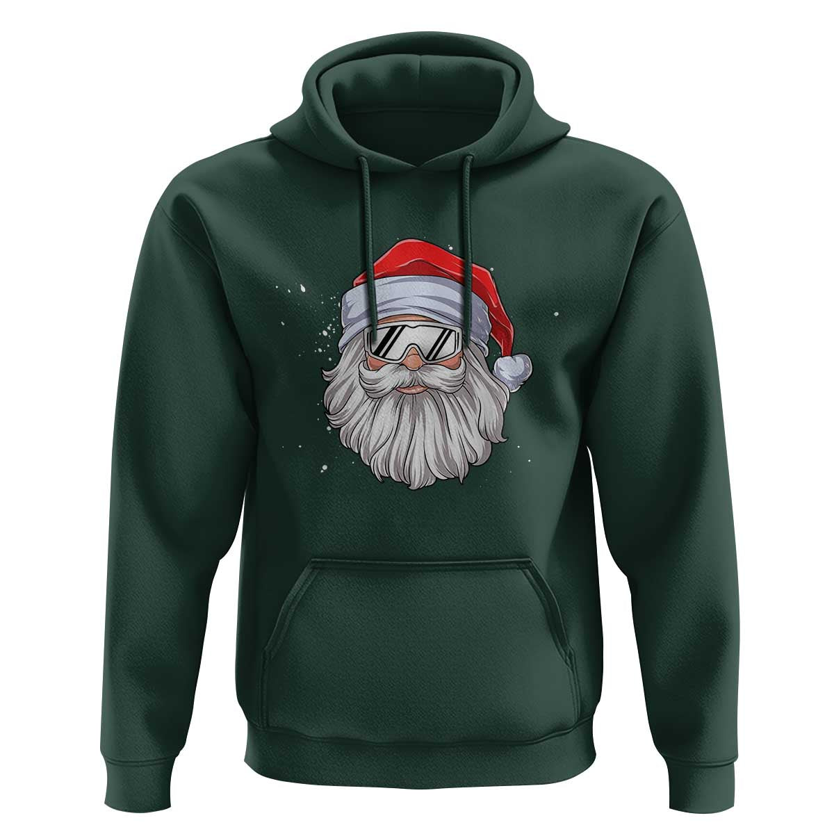 Skiing Santa Face Christmas Hoodie Retro Ski Goggles Winter Sports Skiing Gift Snowboard - Wonder Print Shop