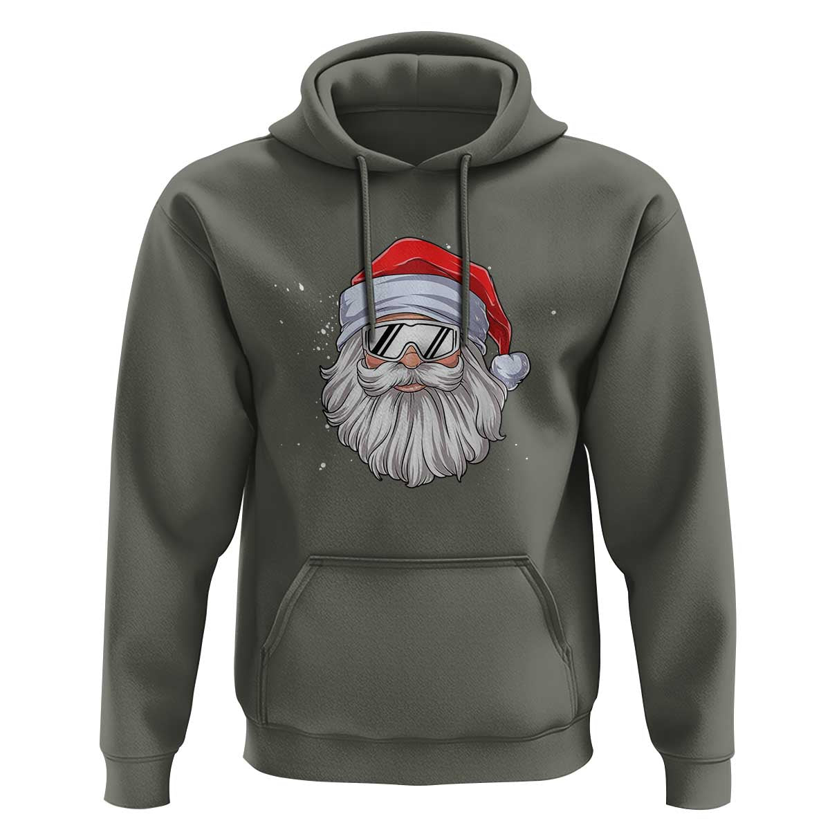 Skiing Santa Face Christmas Hoodie Retro Ski Goggles Winter Sports Skiing Gift Snowboard - Wonder Print Shop