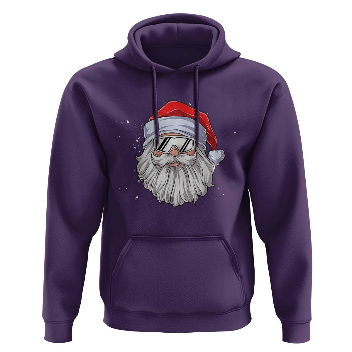 Skiing Santa Face Christmas Hoodie Retro Ski Goggles Winter Sports Skiing Gift Snowboard - Wonder Print Shop