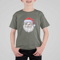 Skiing Santa Face Christmas T Shirt For Kid Retro Ski Goggles Winter Sports Skiing Gift Snowboard - Wonder Print Shop