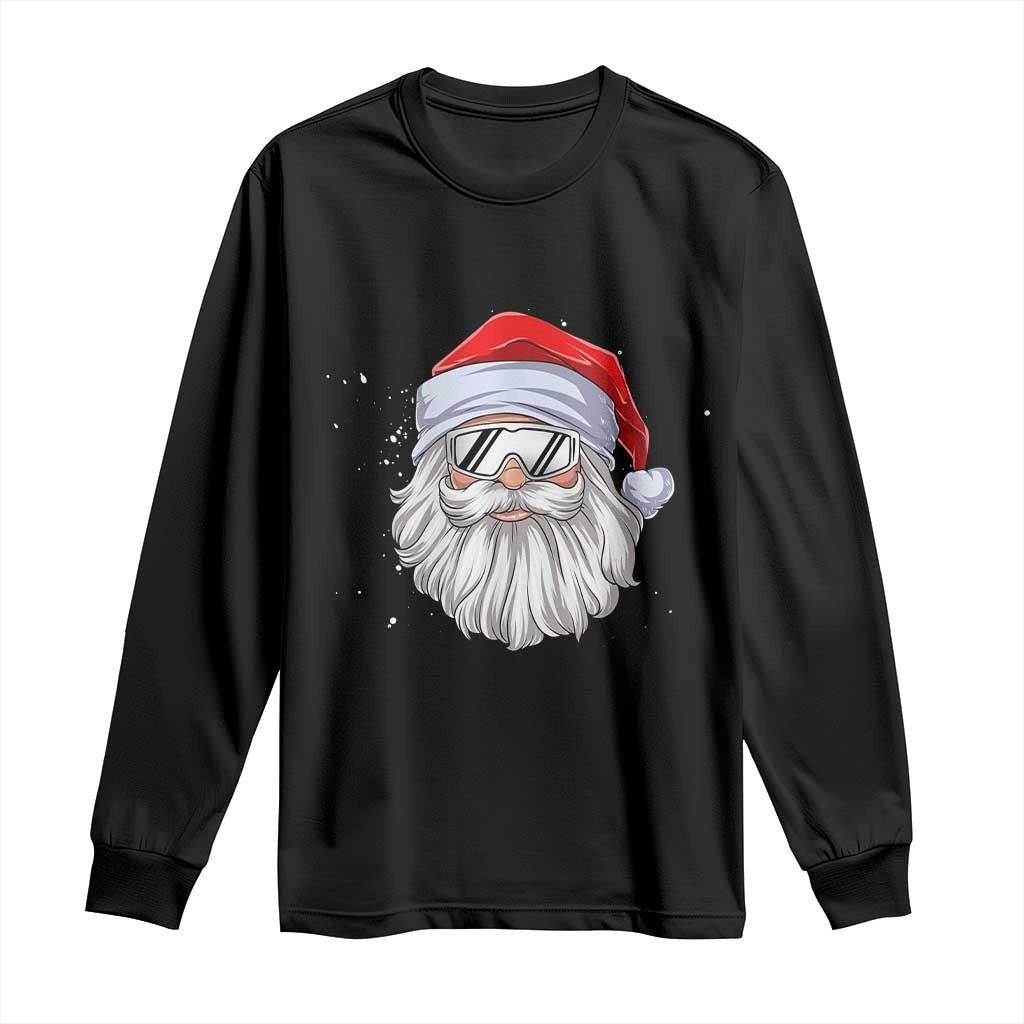 Skiing Santa Face Christmas Long Sleeve Shirt Retro Ski Goggles Winter Sports Skiing Gift Snowboard - Wonder Print Shop