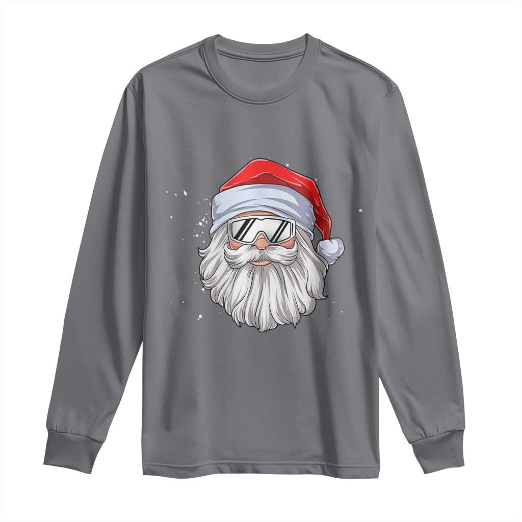 Skiing Santa Face Christmas Long Sleeve Shirt Retro Ski Goggles Winter Sports Skiing Gift Snowboard - Wonder Print Shop