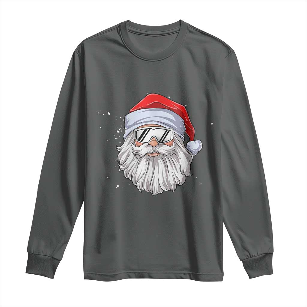 Skiing Santa Face Christmas Long Sleeve Shirt Retro Ski Goggles Winter Sports Skiing Gift Snowboard - Wonder Print Shop
