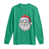 Skiing Santa Face Christmas Long Sleeve Shirt Retro Ski Goggles Winter Sports Skiing Gift Snowboard - Wonder Print Shop