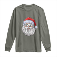 Skiing Santa Face Christmas Long Sleeve Shirt Retro Ski Goggles Winter Sports Skiing Gift Snowboard - Wonder Print Shop
