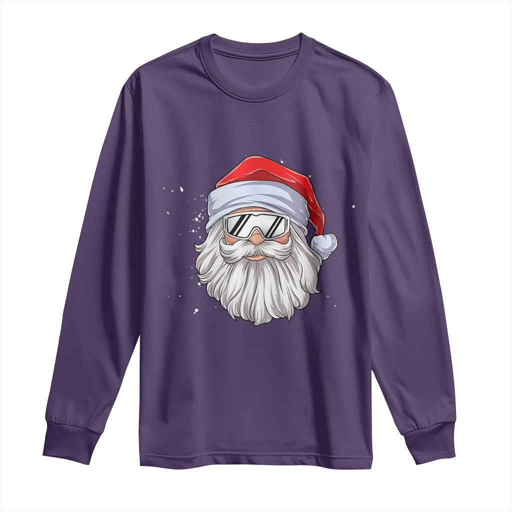 Skiing Santa Face Christmas Long Sleeve Shirt Retro Ski Goggles Winter Sports Skiing Gift Snowboard - Wonder Print Shop