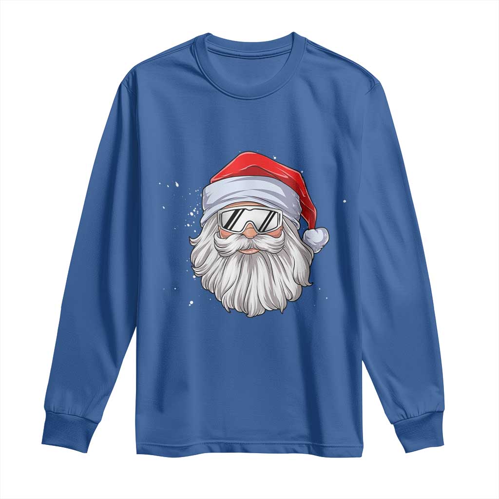 Skiing Santa Face Christmas Long Sleeve Shirt Retro Ski Goggles Winter Sports Skiing Gift Snowboard - Wonder Print Shop