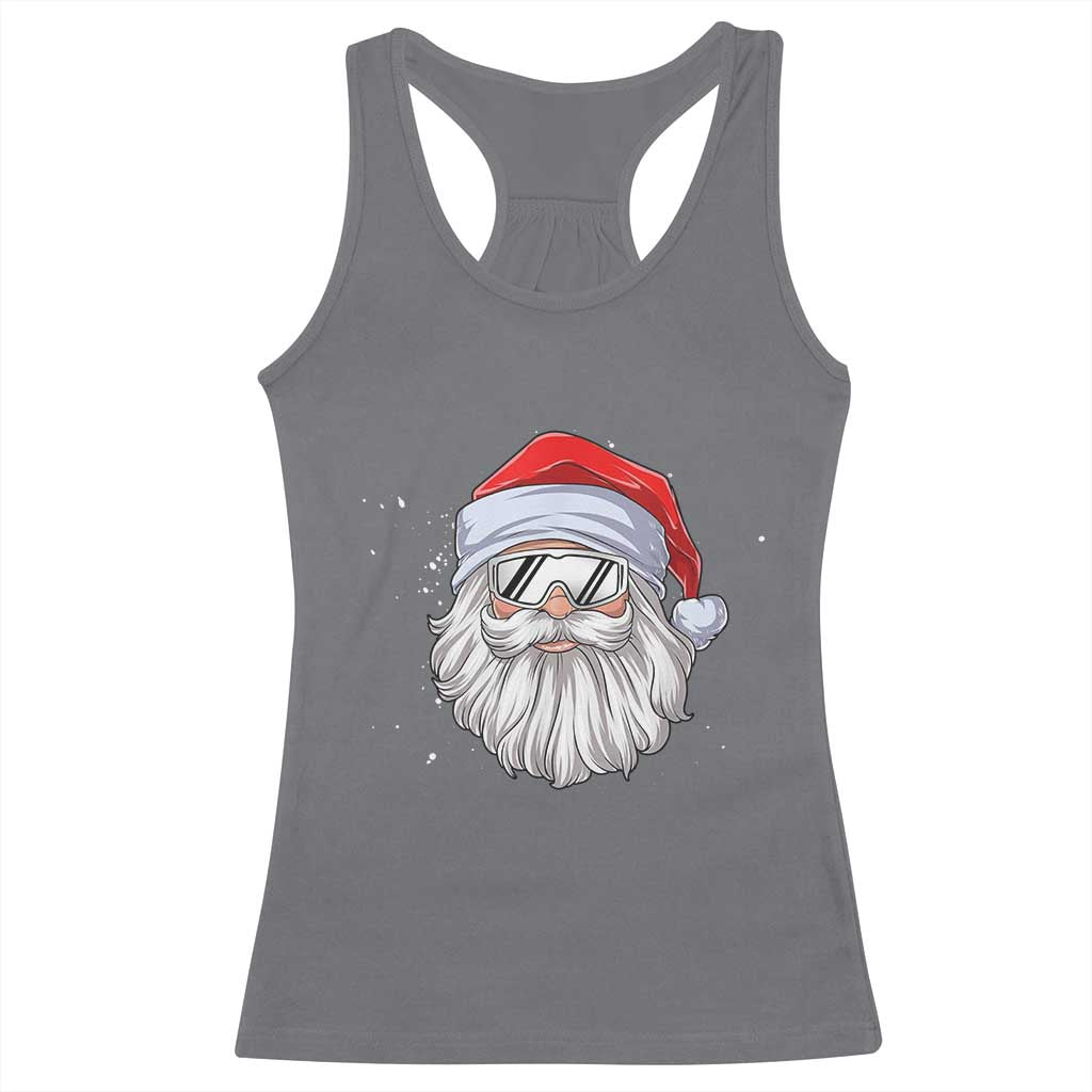 Skiing Santa Face Christmas Racerback Tank Top Retro Ski Goggles Winter Sports Skiing Gift Snowboard - Wonder Print Shop