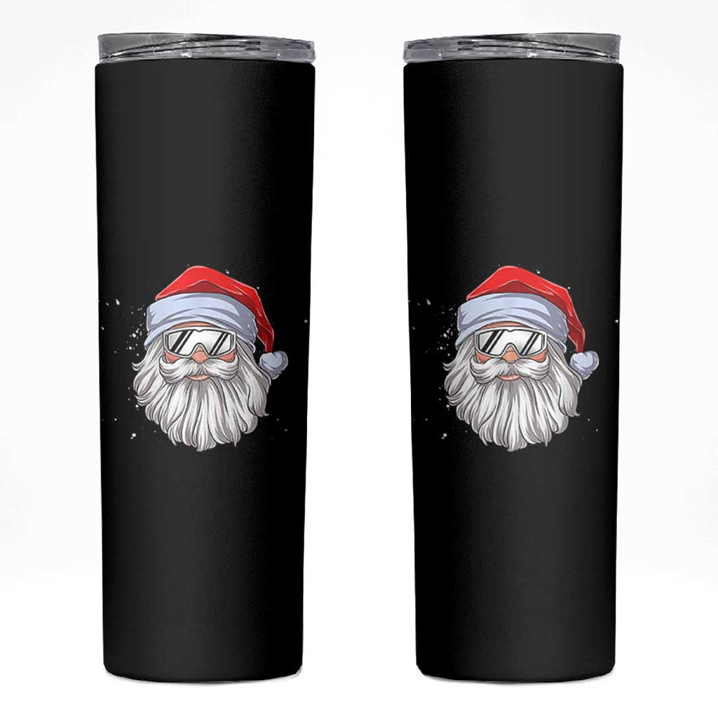 Skiing Santa Face Christmas Skinny Tumbler Retro Ski Goggles Winter Sports Skiing Gift Snowboard - Wonder Print Shop