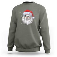 Skiing Santa Face Christmas Sweatshirt Retro Ski Goggles Winter Sports Skiing Gift Snowboard - Wonder Print Shop