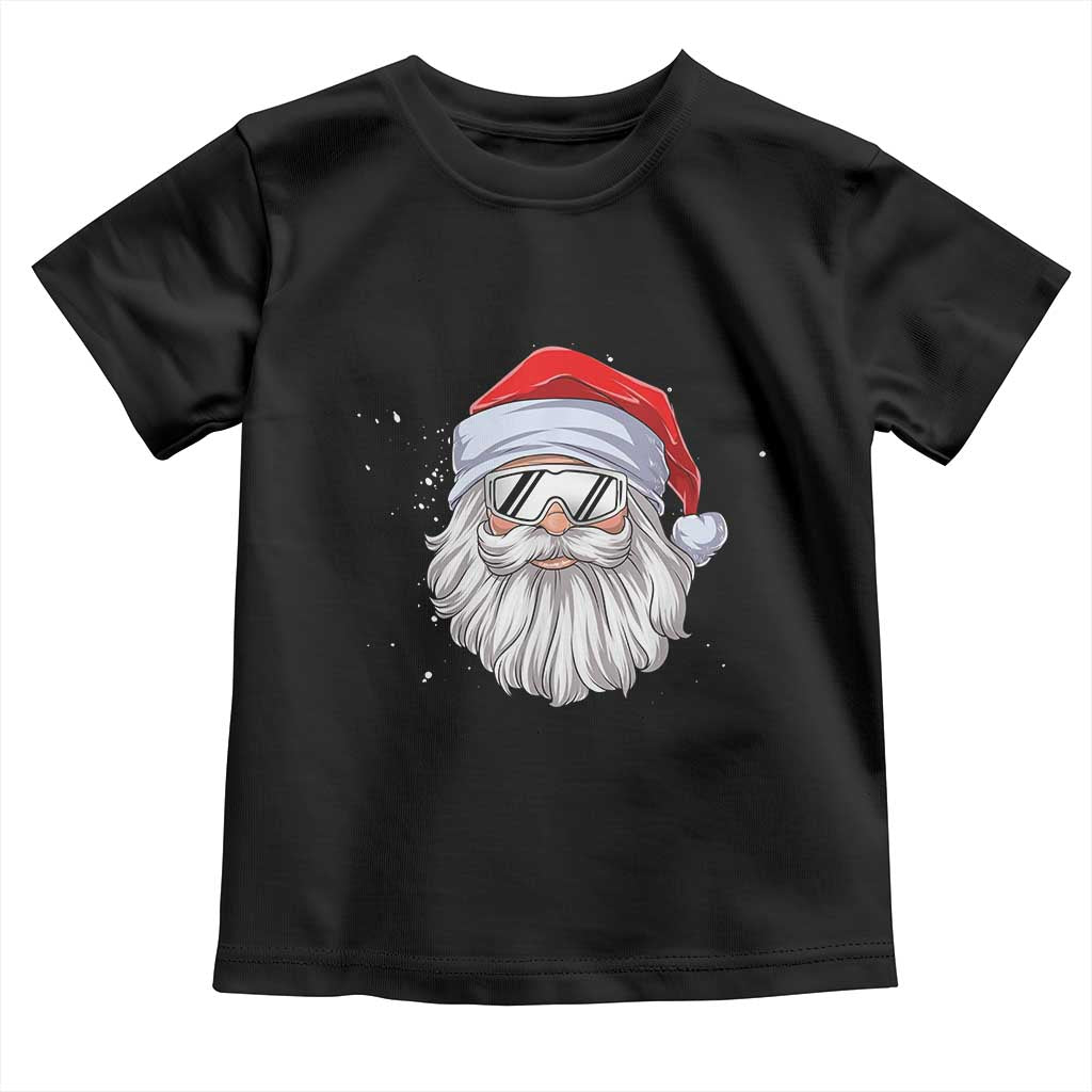 Skiing Santa Face Christmas Toddler T Shirt Retro Ski Goggles Winter Sports Skiing Gift Snowboard - Wonder Print Shop