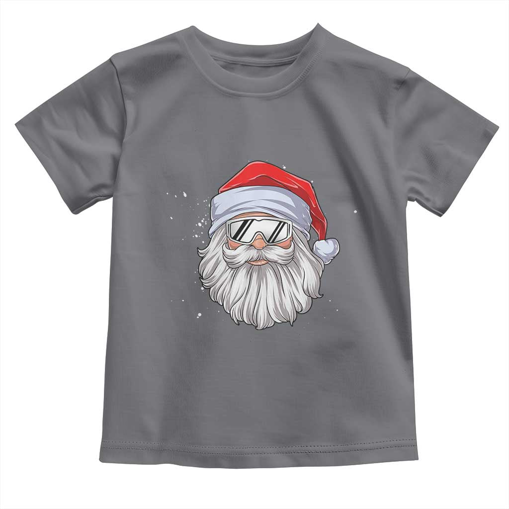 Skiing Santa Face Christmas Toddler T Shirt Retro Ski Goggles Winter Sports Skiing Gift Snowboard - Wonder Print Shop