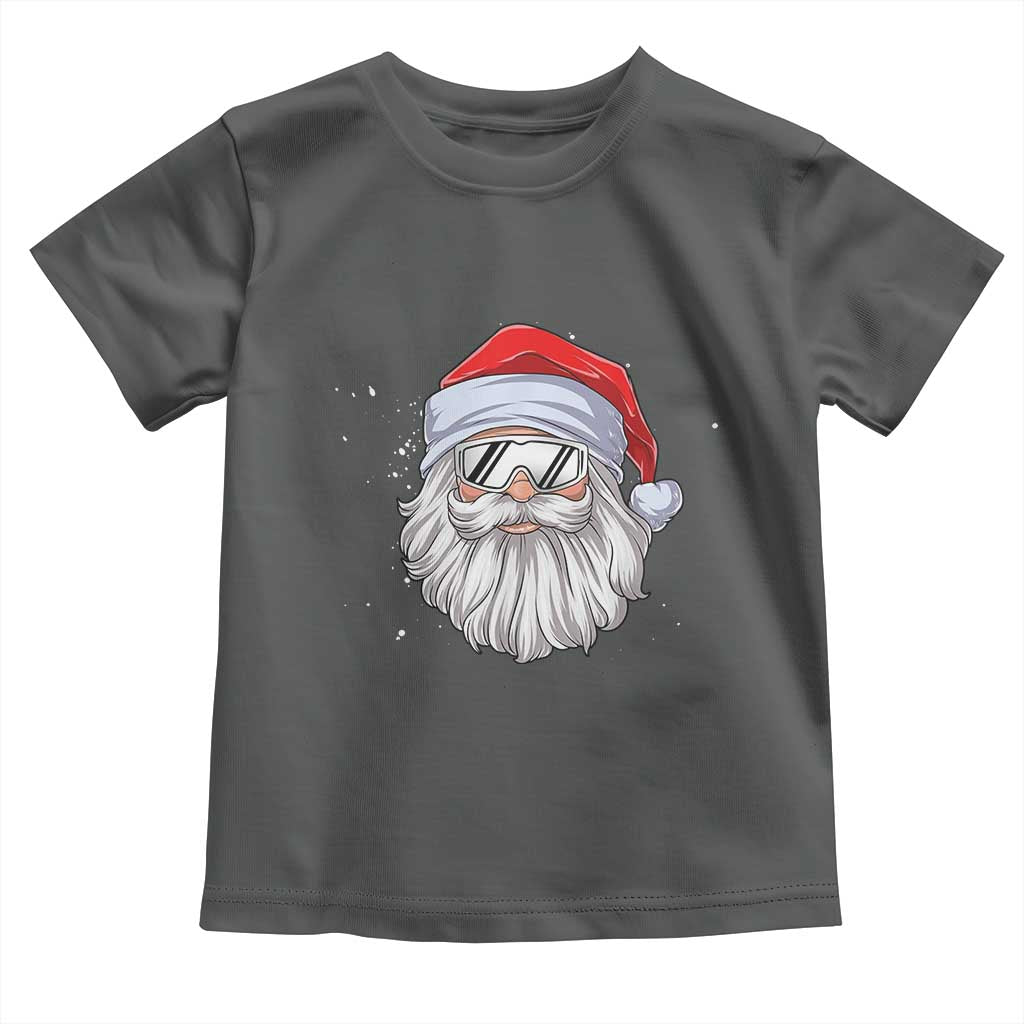 Skiing Santa Face Christmas Toddler T Shirt Retro Ski Goggles Winter Sports Skiing Gift Snowboard - Wonder Print Shop