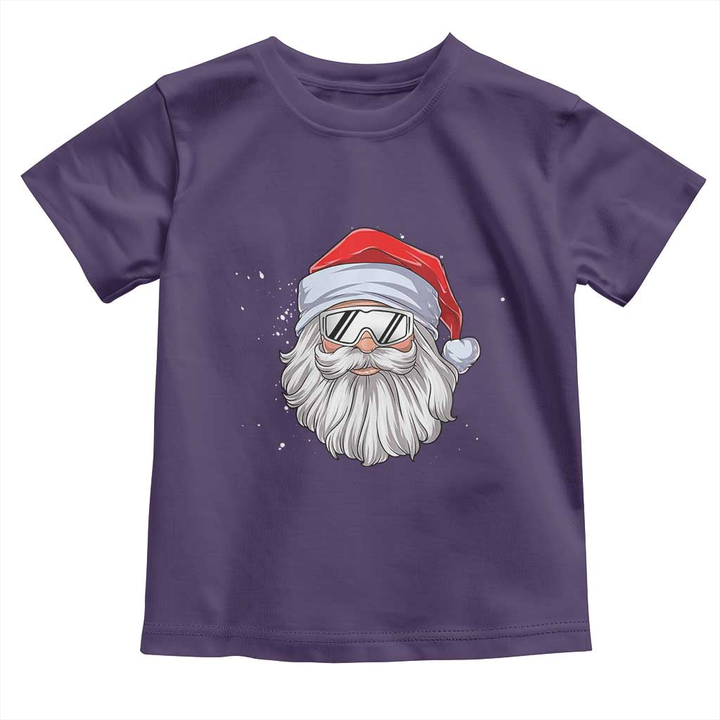 Skiing Santa Face Christmas Toddler T Shirt Retro Ski Goggles Winter Sports Skiing Gift Snowboard - Wonder Print Shop