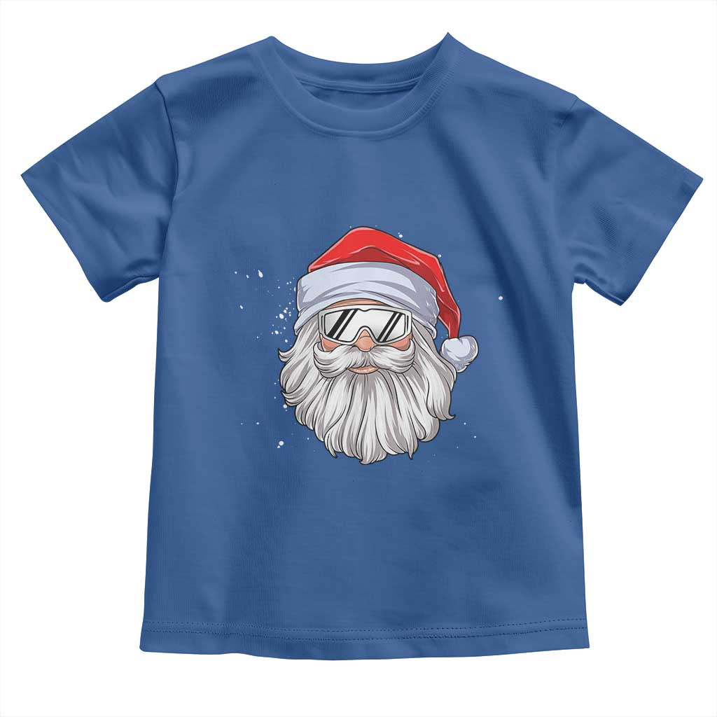 Skiing Santa Face Christmas Toddler T Shirt Retro Ski Goggles Winter Sports Skiing Gift Snowboard - Wonder Print Shop