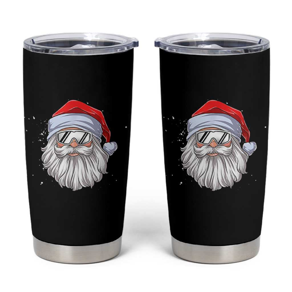 Skiing Santa Face Christmas Tumbler Cup Retro Ski Goggles Winter Sports Skiing Gift Snowboard - Wonder Print Shop