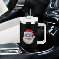 Skiing Santa Face Christmas Tumbler With Handle Retro Ski Goggles Winter Sports Skiing Gift Snowboard - Wonder Print Shop