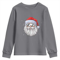 Skiing Santa Face Christmas Youth Sweatshirt Retro Ski Goggles Winter Sports Skiing Gift Snowboard - Wonder Print Shop