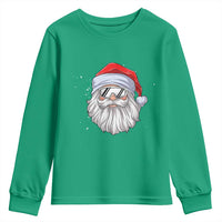 Skiing Santa Face Christmas Youth Sweatshirt Retro Ski Goggles Winter Sports Skiing Gift Snowboard - Wonder Print Shop
