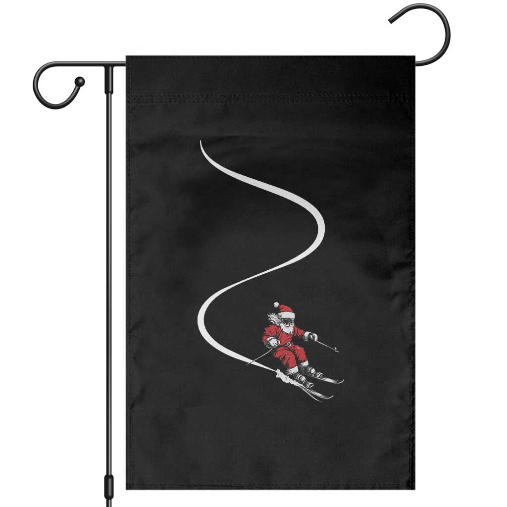 Skiing Santa Christmas Garden Flag Retro Funny Ski Trip Freeride Freeski Winter Sports Skiers - undefined